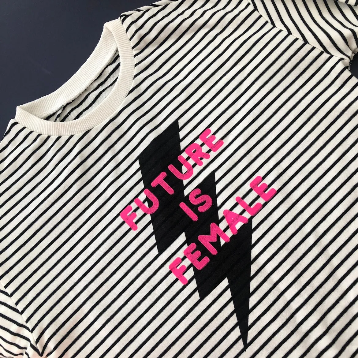 Optimized Title: Personalized Kids Striped Slouch Sweater - Customizable Casual Wear