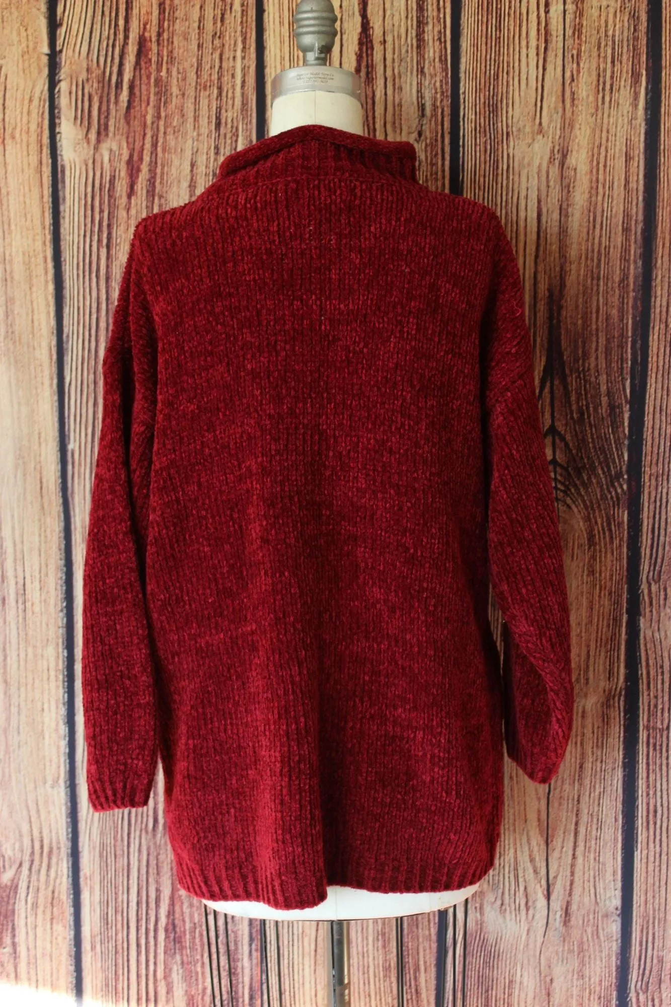 Vintage 1990s 2000s Red Chenille Sweater